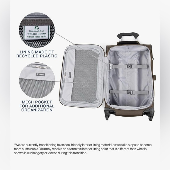 Carry on suitcase 21x14x9 in mocha - Picture 6 of 8